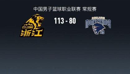 广厦113-80大胜同曦，塔克33+9，桑普森22+8